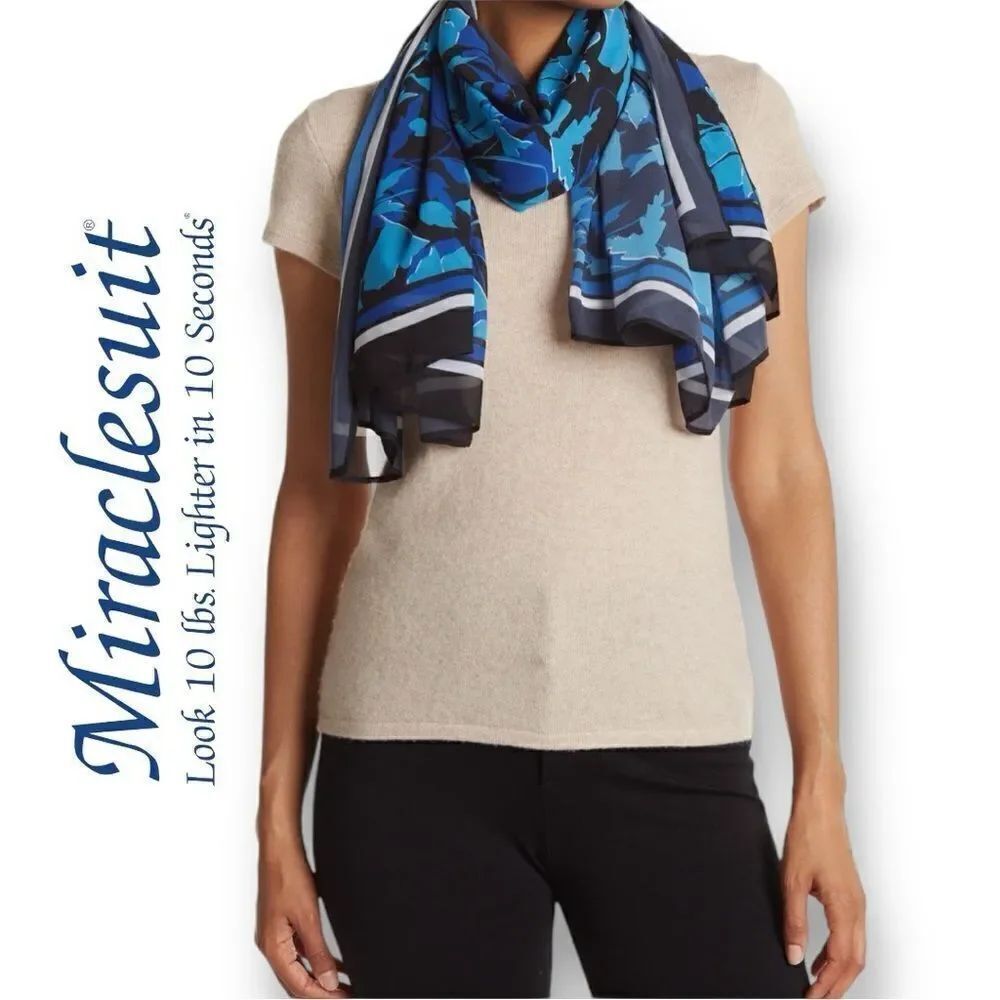 Miraclesuit Women’s Petal Play Scarf Pareo Cover-up in Blue Combo